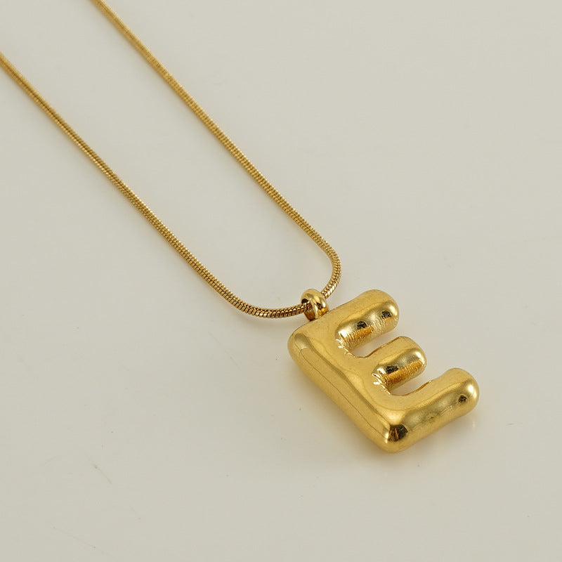 Bubble Letter Snake Bones Chain Titanium Steel Necklaces