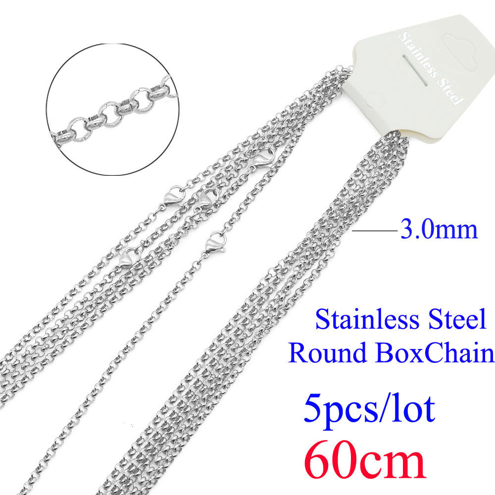 Steel Hemp Flowers Chain Curb Titanium Pearl Box Necklaces