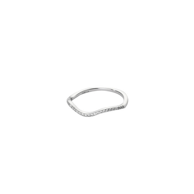 Wavy Simple Zircon Fashion Graceful Personality Rings