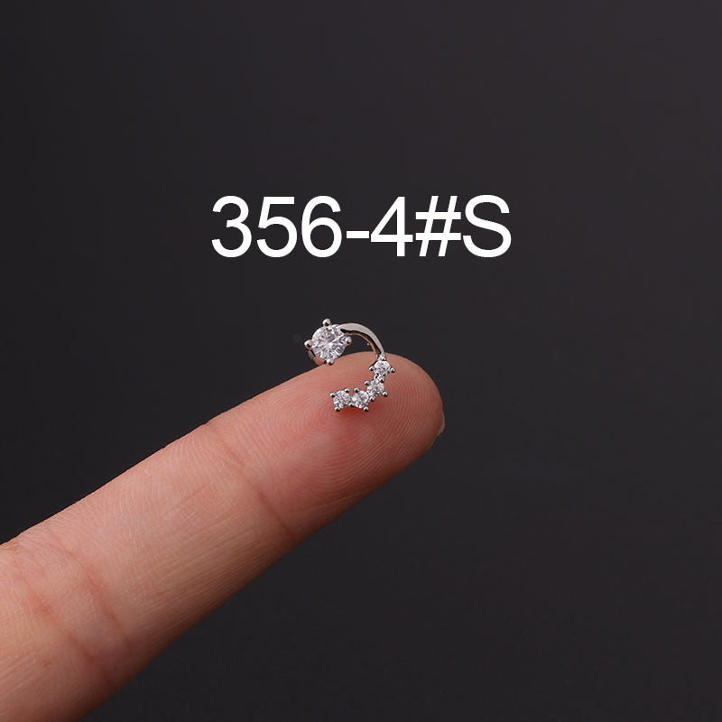 Twist Ball Ear Bone Piercing Zircon Earrings