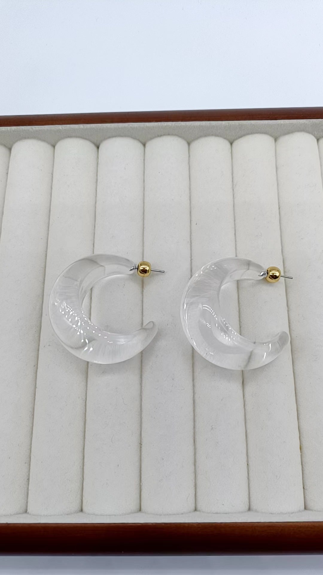 Orange Crescent Acrylic Design Simple High Sense Rings