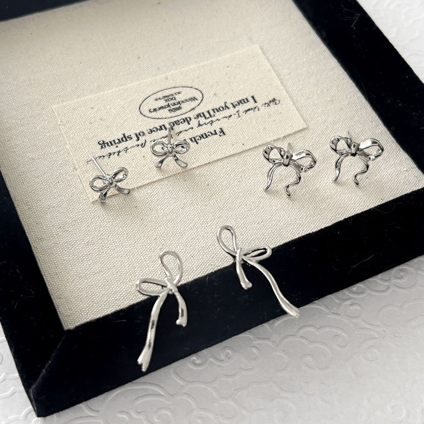 Bow Female Korean Sweet Delicate Teenage Earrings