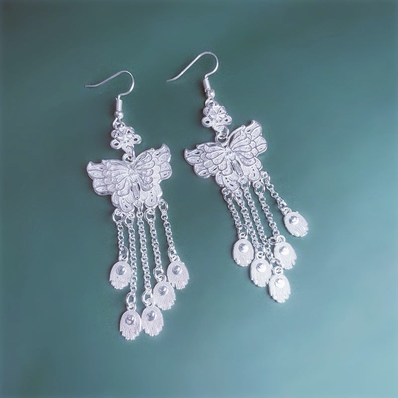 Chinese Style Ethnic Pipa Butterfly Exaggerated Rings