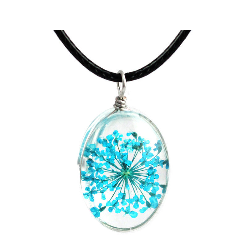 Spot Starry Glass Ball Time Stone Small Fresh Clavicle Chain Necklace