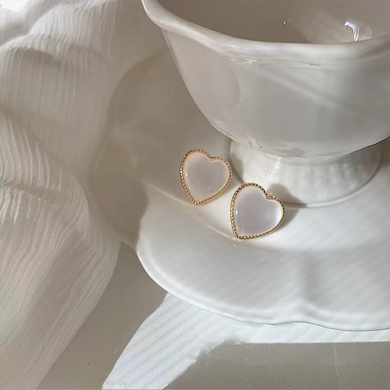 Women's Sier Needle Korean Style French Temperamental Pearl Earrings
