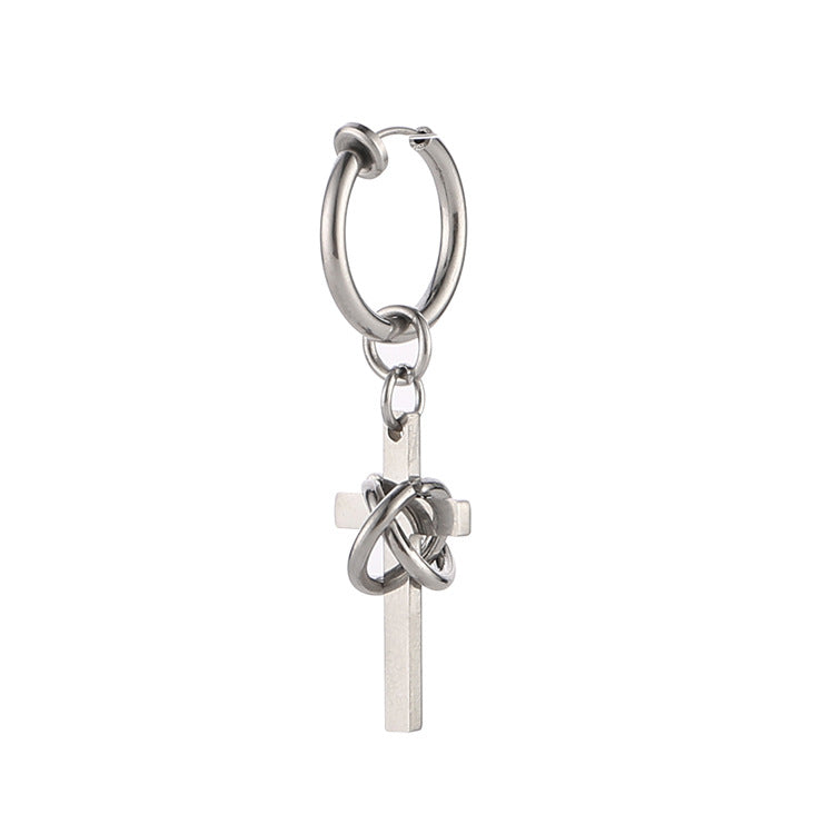 Men's Binding Cross Trendy Punk Goth Eardrops Ear Clip Female Earrings