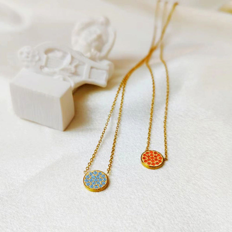 Luxury Full Diamond Versatile Small Titanium Steel Necklaces