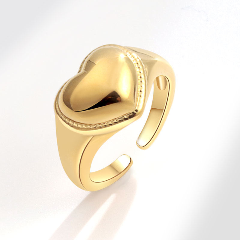 Fashion Love Heart-shaped Female Trend Niche Rings