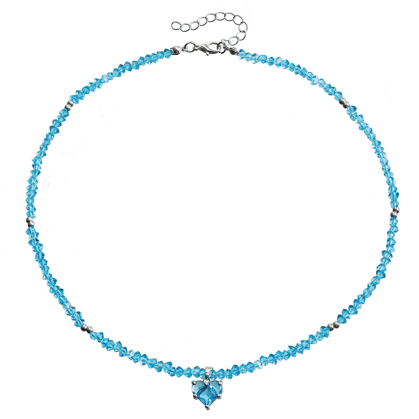 High Sense Niche Love Clavicle Chain Glass Beads Necklaces
