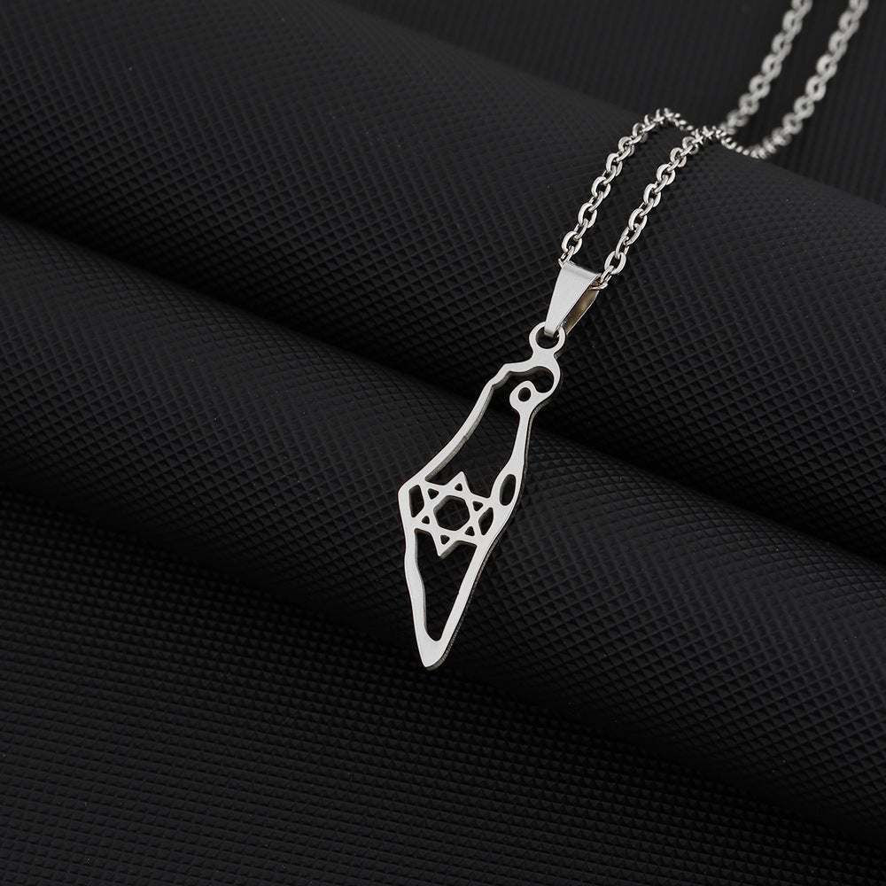 Geometric Ethnic Style Hollow Titanium Steel Israel Necklaces