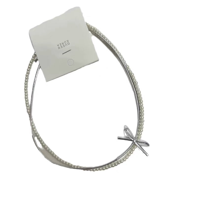 Pearl Leather Rope Double Layer Female Necklaces