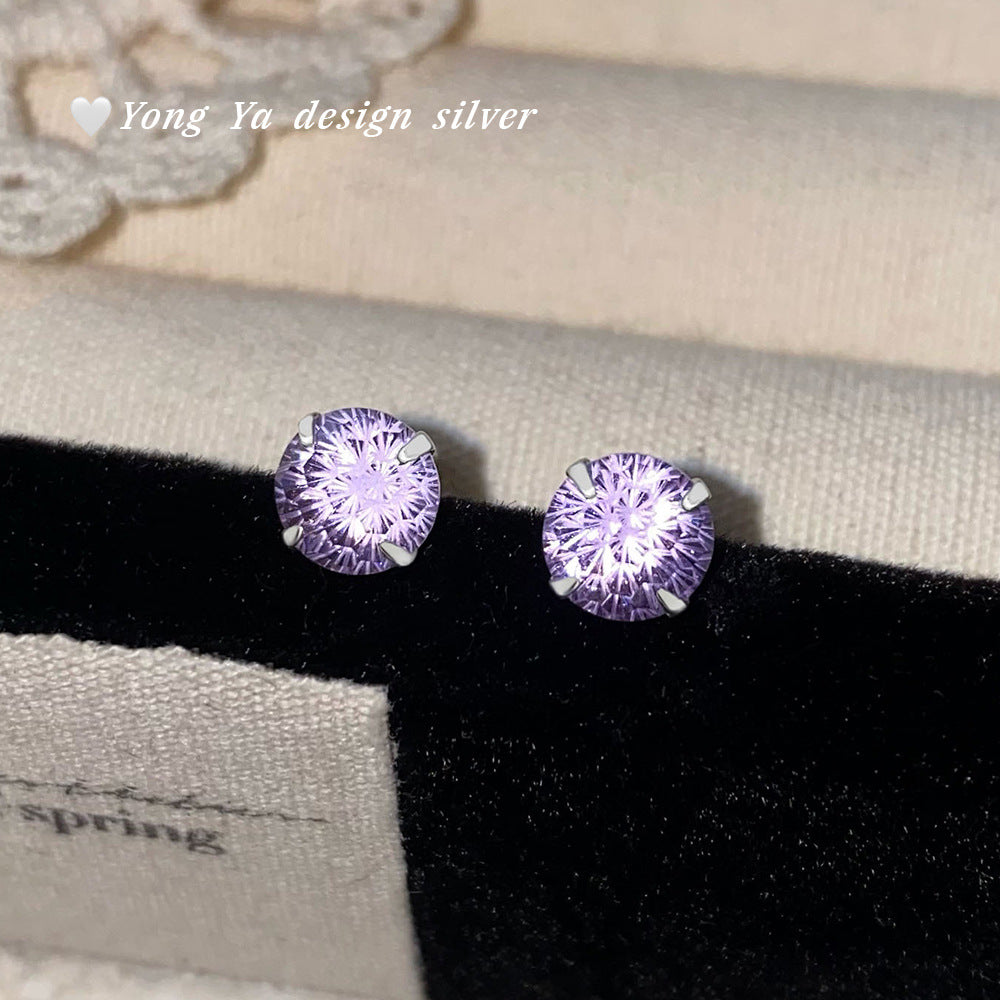Fireworks Color Zircon Ear Colorful Gentle Stud Earrings