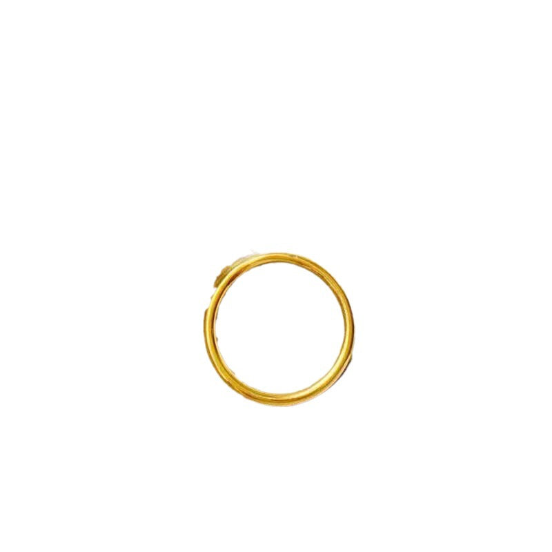 Women's Heritage Alluvial Gold Simple Retro Solid Frosted Rings