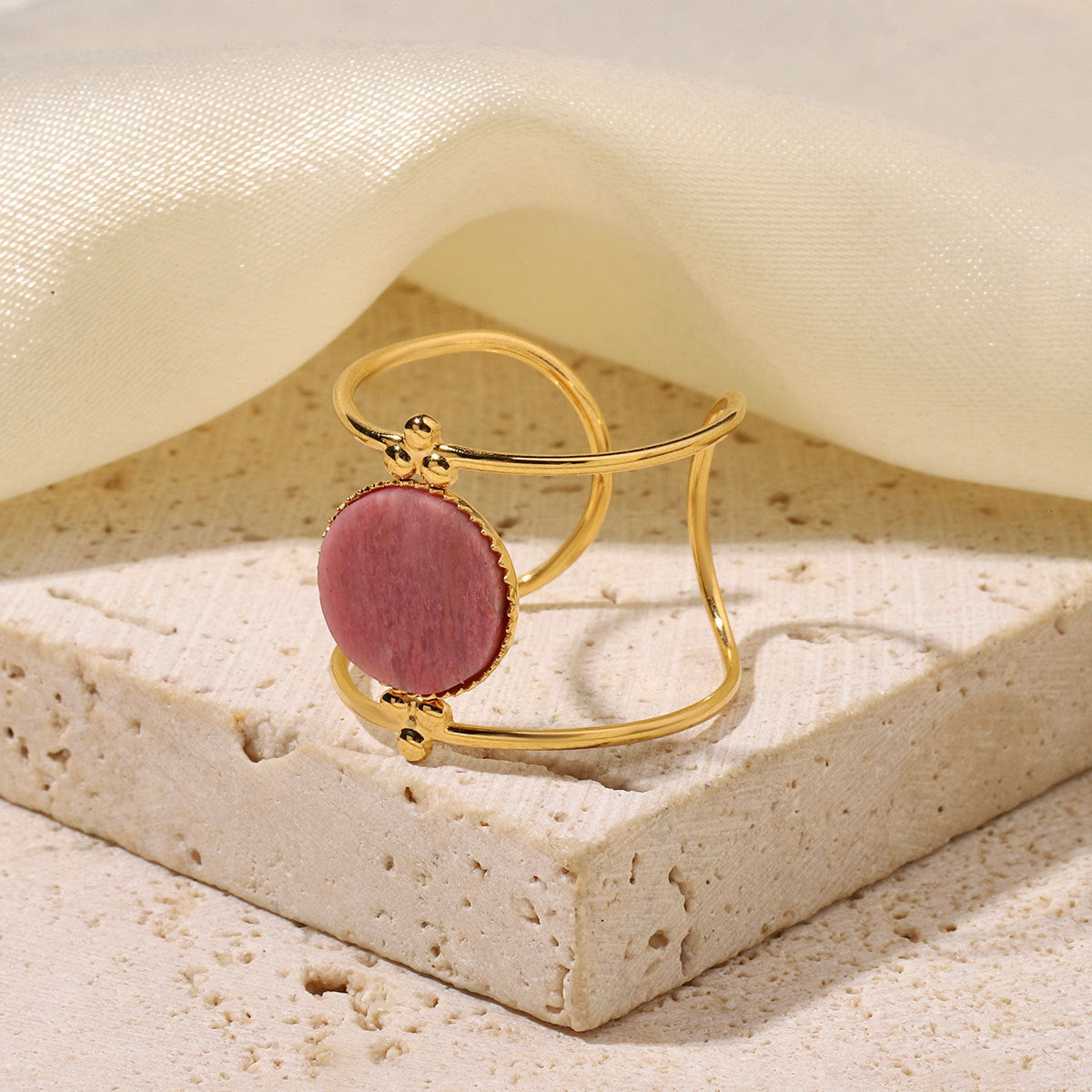 Women's Natural Stone Minimalist Light Luxury Red Rings