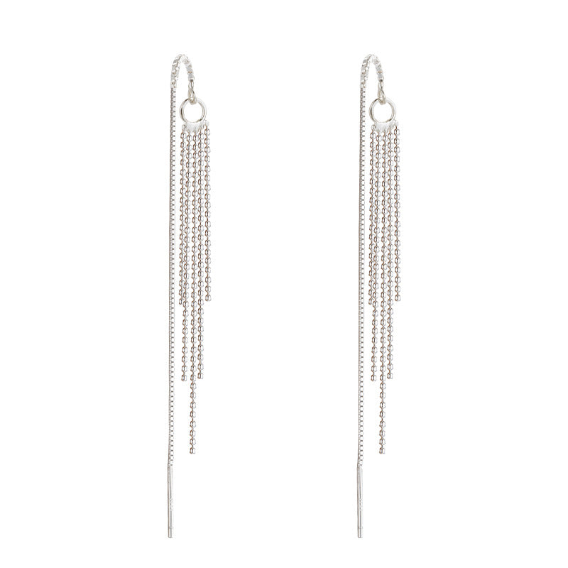 Round Beads Tassel Thread Female Fashion Design Cold Wind Light Ear Line