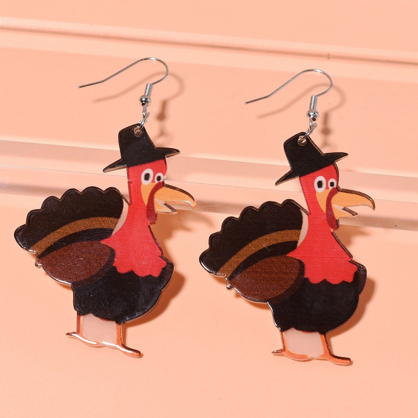 Women's Cartoon Turkey Acrylic Fun Strange Creative Earrings