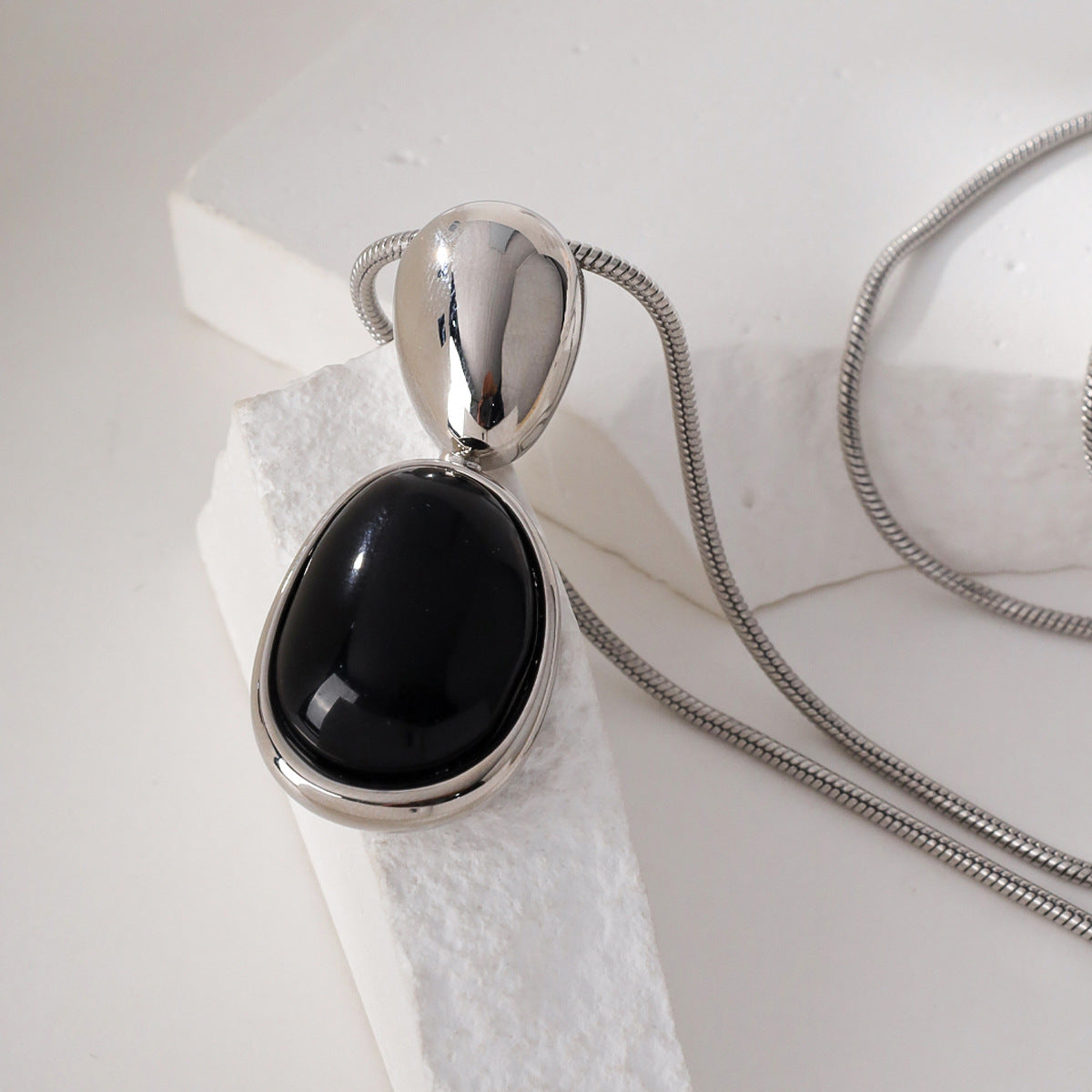 Stitching Black Onyx Design High-grade Adjustable Necklaces