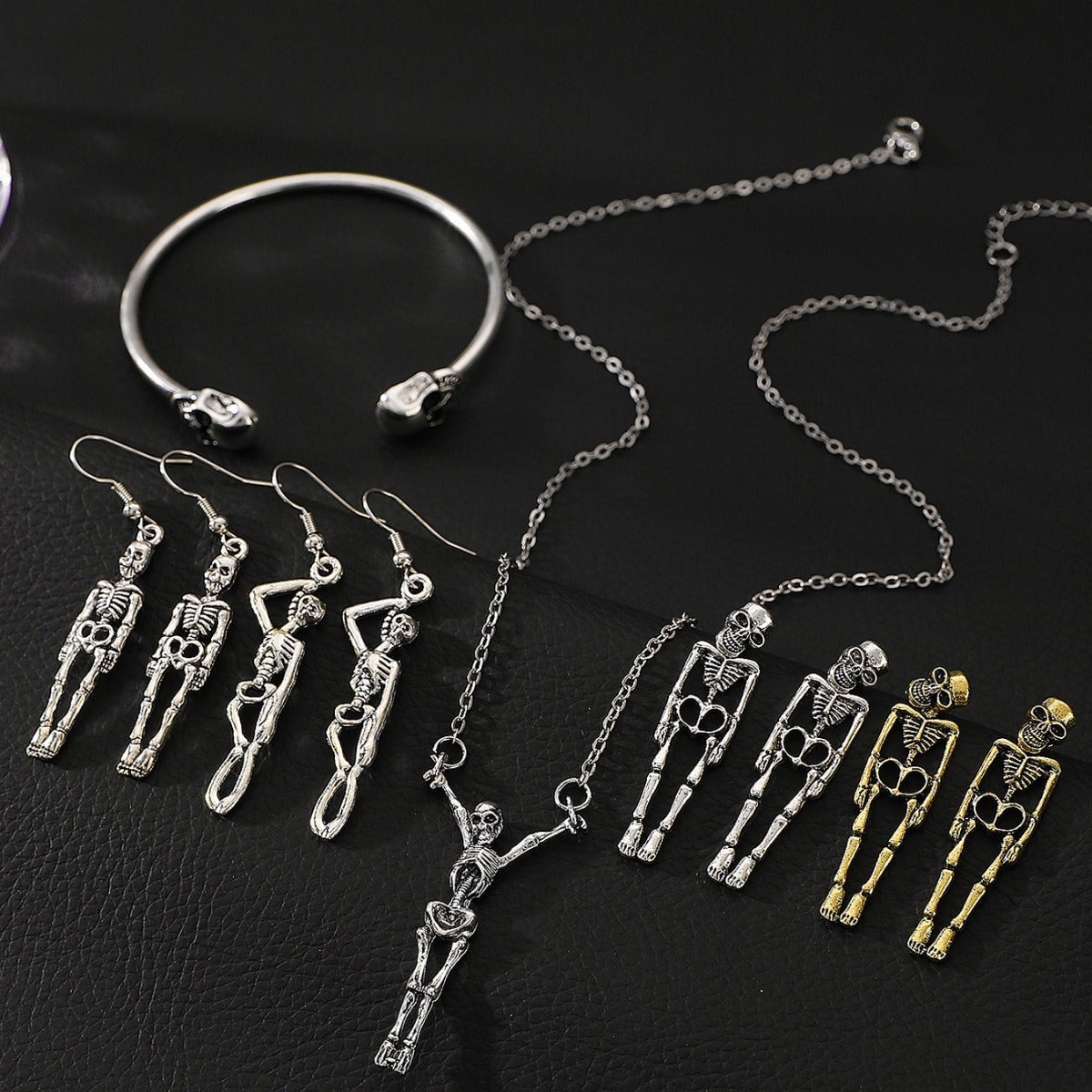 Punk Hip Hop Alloy Distressed Skeleton Earrings