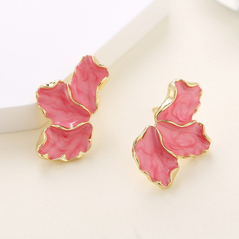 Needle High-grade Pearl Bow Flower Tulip Earrings
