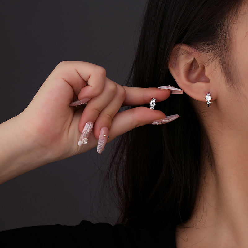 Personality Geometry Fine Sterling Sier Small Earrings