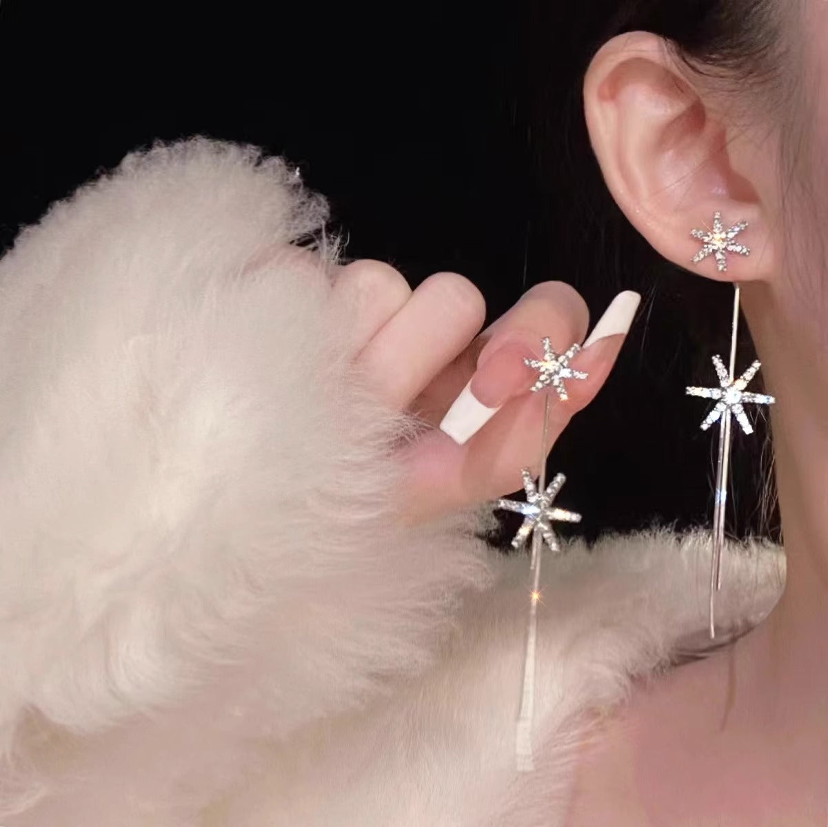 Women's Needle Elegant Long Tassel Thin Effect Earrings