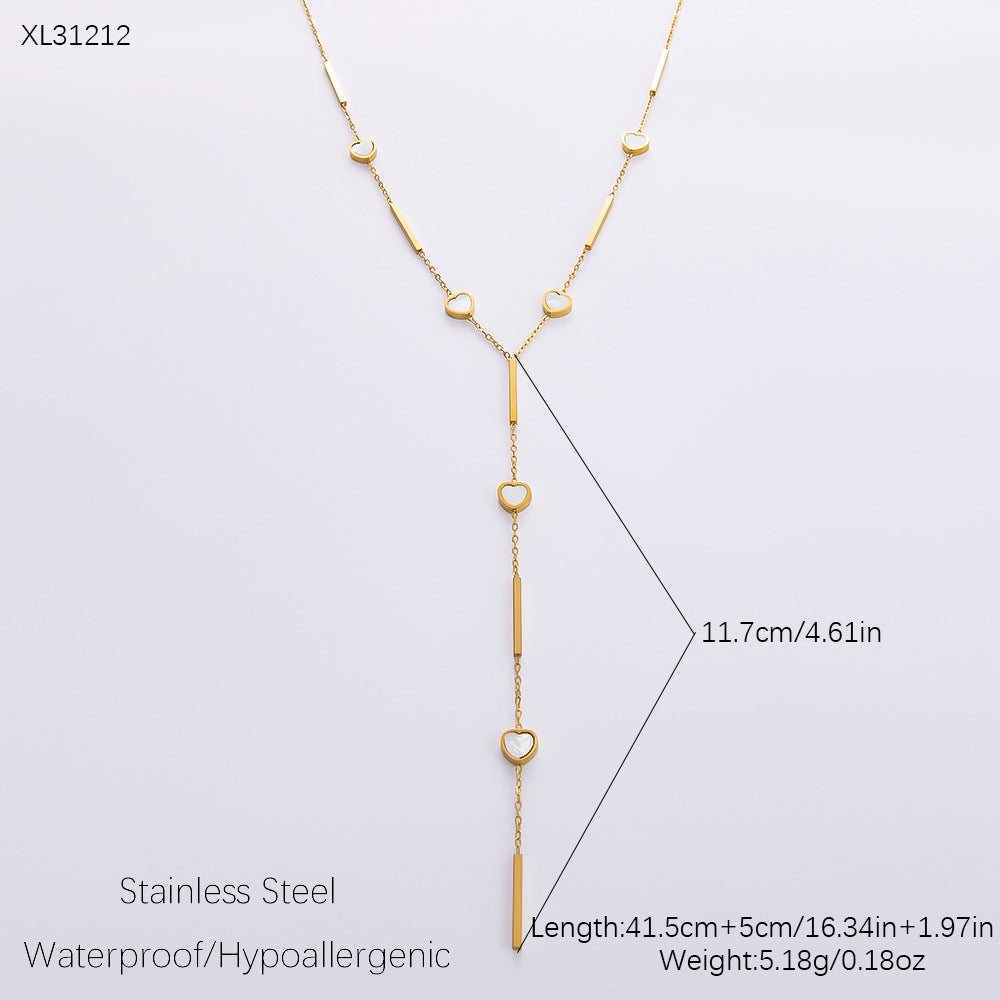 Women's Elegant Stainless Steel Gold-plated Diamond Jewelry Necklaces