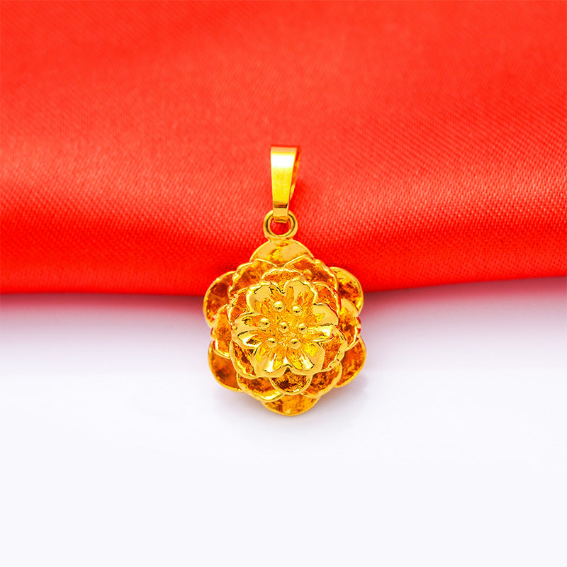 Women's Brass Gold Plated Alluvial Small Love Pendants