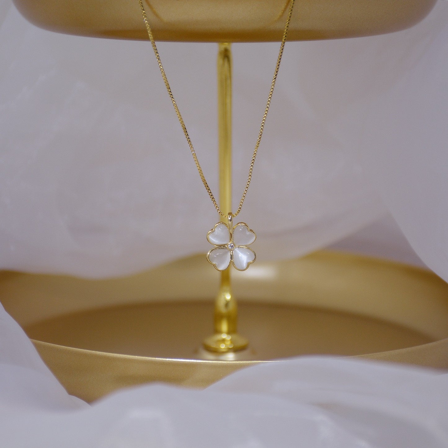 Women's Lucky Four-leaf Clover Titanium Steel Gold-plated Necklaces