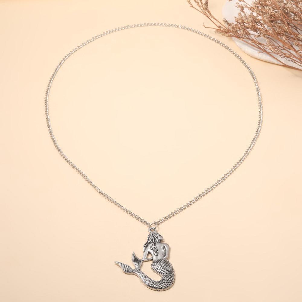 Women's Ornament Retro Mermaid Long Sweater Chain Necklaces