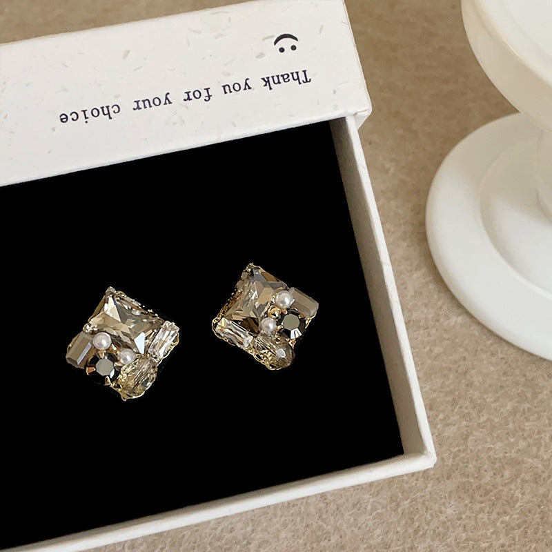Women's Design Geometric Crystal Pearl Square For Mild Luxury Rings