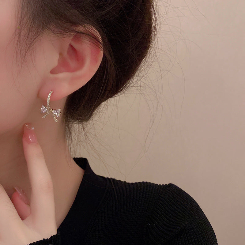Women's Niche Design Simple Rhinestone High-grade Temperament Earrings