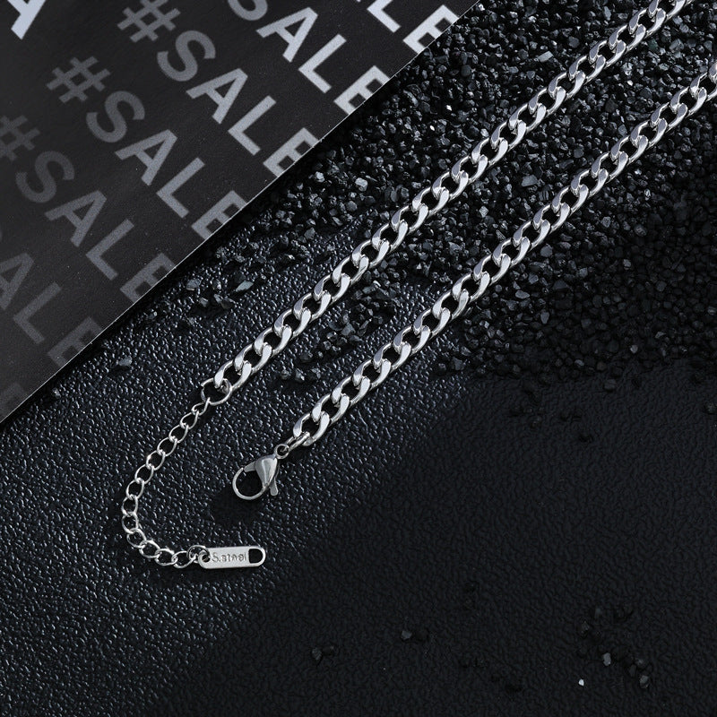 Women's & Men's Fading Cuban Link Chain Hip Hop Versatile Stainless Necklaces
