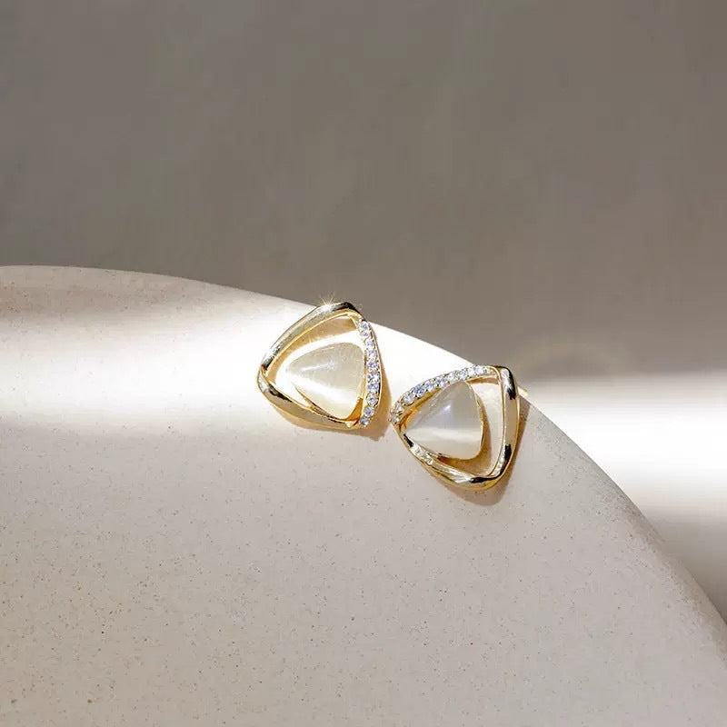 Women's Sier Needle Korean Style French Temperamental Pearl Earrings