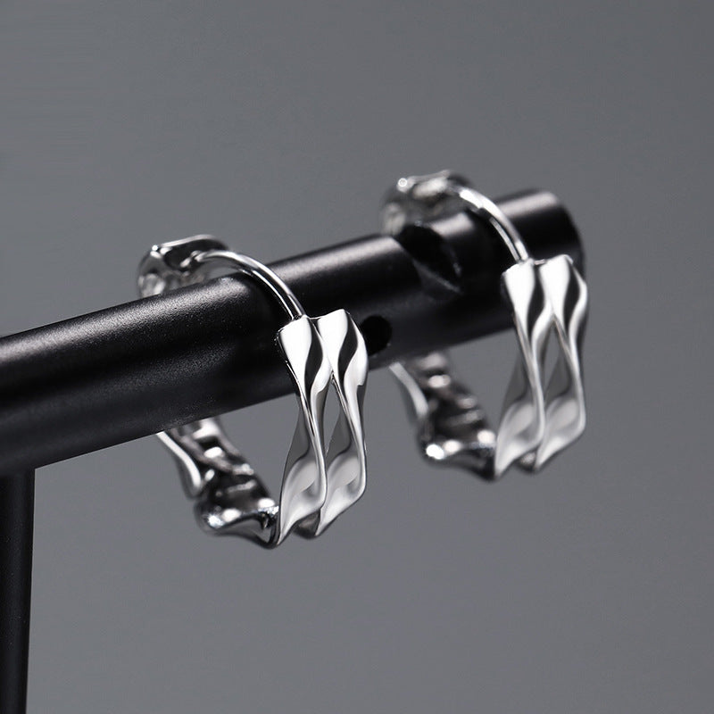 Men's Trendy Single Personalized Wave Ear Hip Earrings