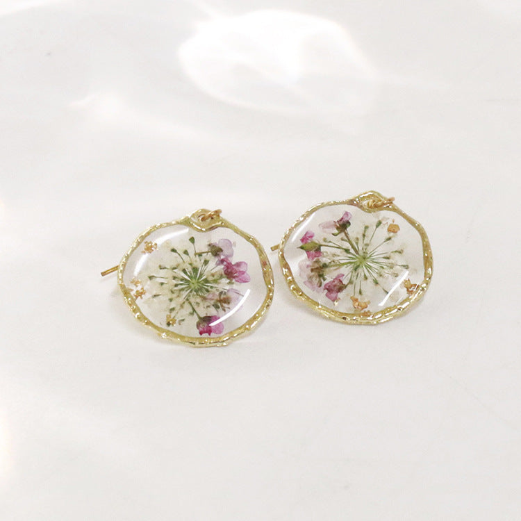 Irregular Round Sweet Alyssum Real Flower Rings