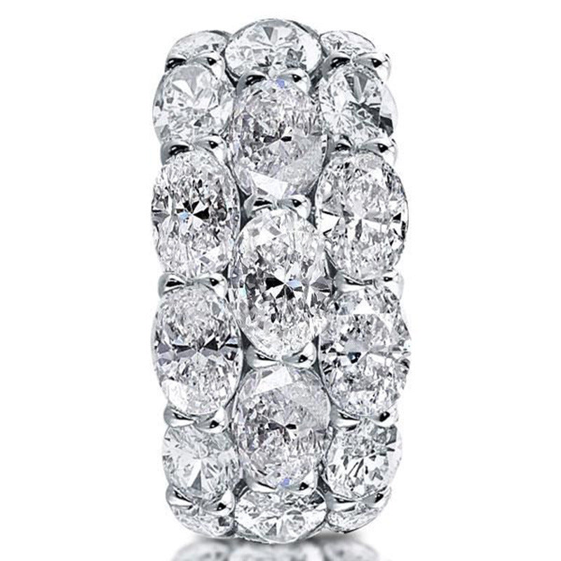 Innovative Luxury Stackable Three-row Zircon Fair Rings