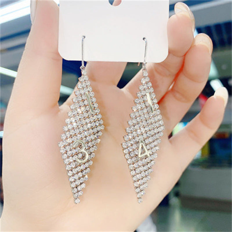 Women's Sier Light Luxury Long Tassel Exaggerated Earrings