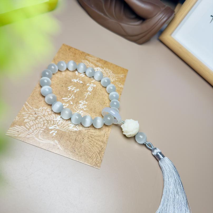 Opal Hand-held Ancient Style Tassel Artsy Object Pliable Temperament Hand Bracelet