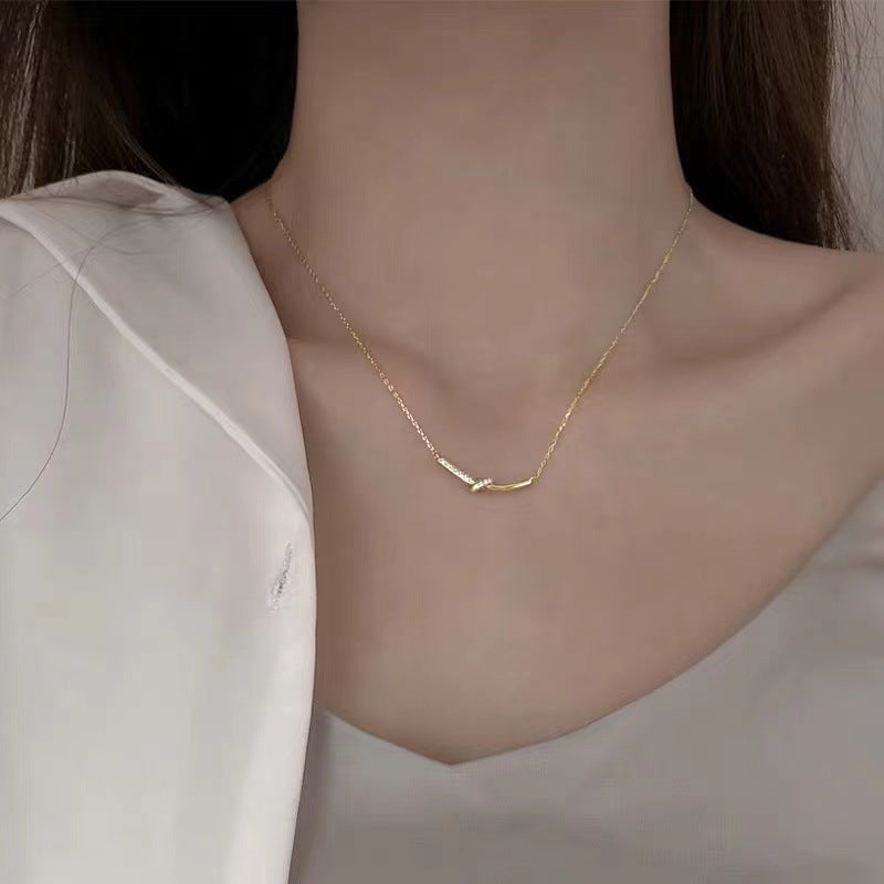 Women's Sterling Sier Gold-plated Knotted Niche Design Necklaces