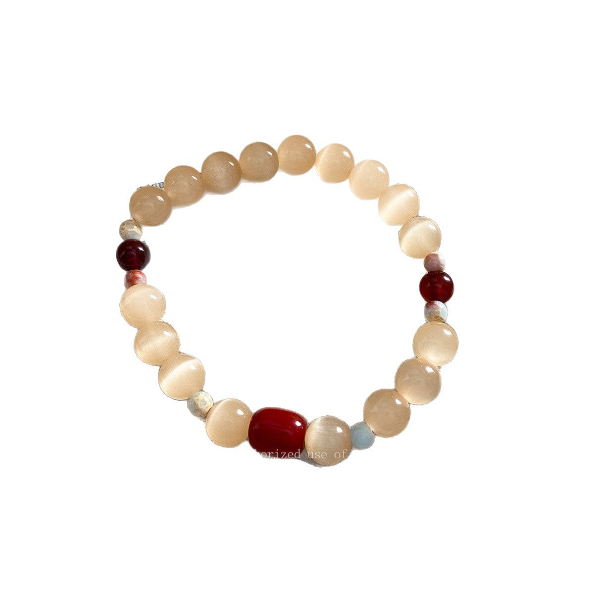 Style Cat Eye Beads Red Agate Good-looking Light Luxury Minority Bracelet