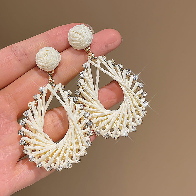 Retro Red Style Exaggerated Painless Fake Earrings