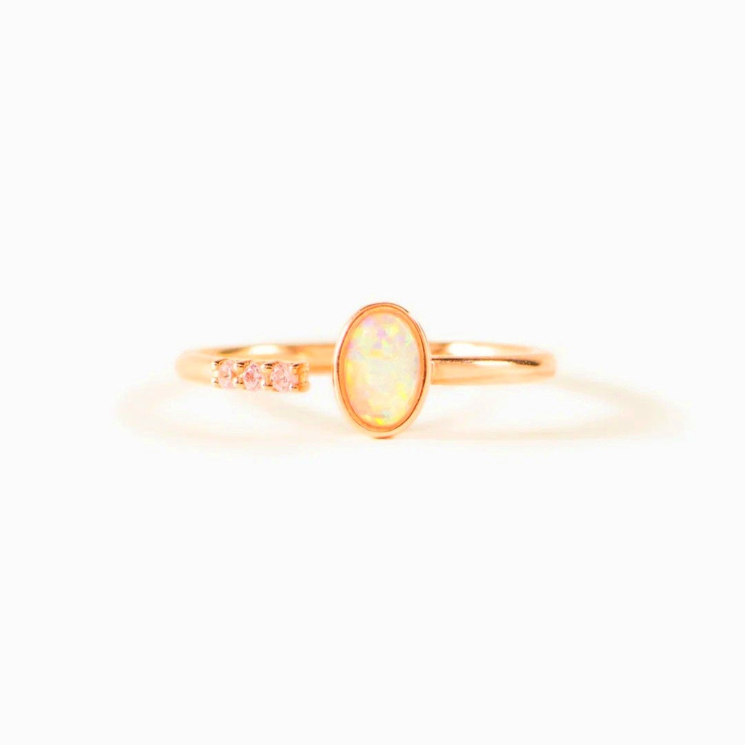 Women's Colorful Opal Open Adjustable Fashion Personalized Rings