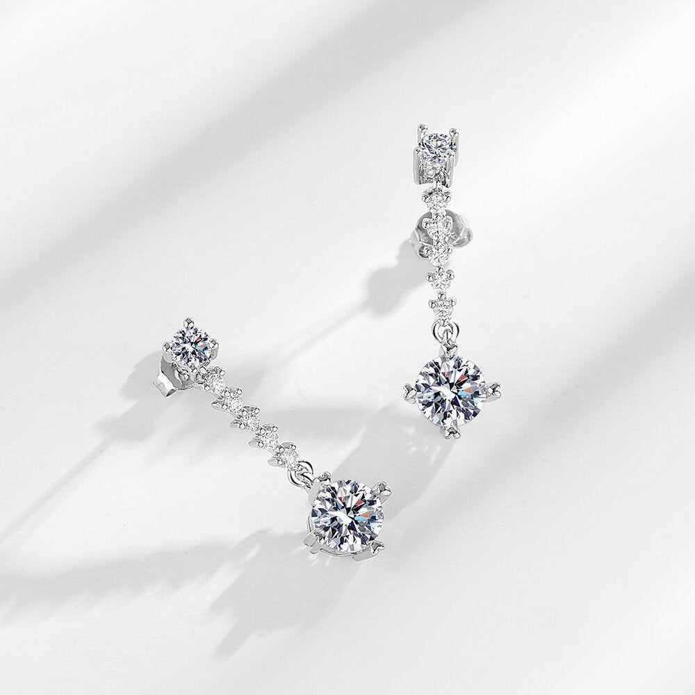 Tassel Minority Design Long Simple Zircon Earrings