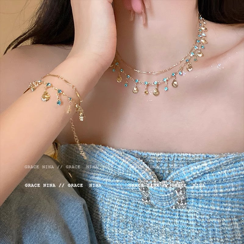 High-grade Double Layer Twin Temperament Clavicle Chain Necklaces