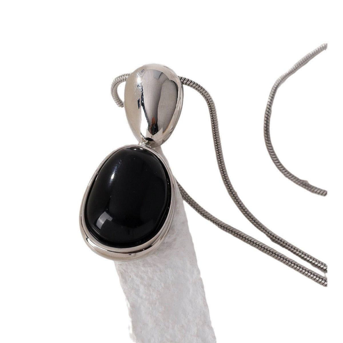 Stitching Black Onyx Design High-grade Adjustable Necklaces