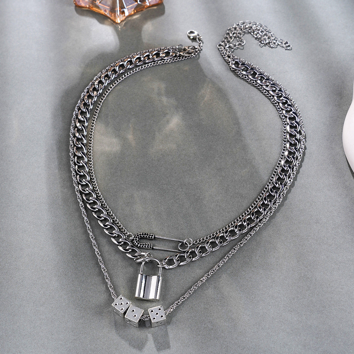 Fashion Simple Exaggerated Chunky Chain Key Lock Necklaces