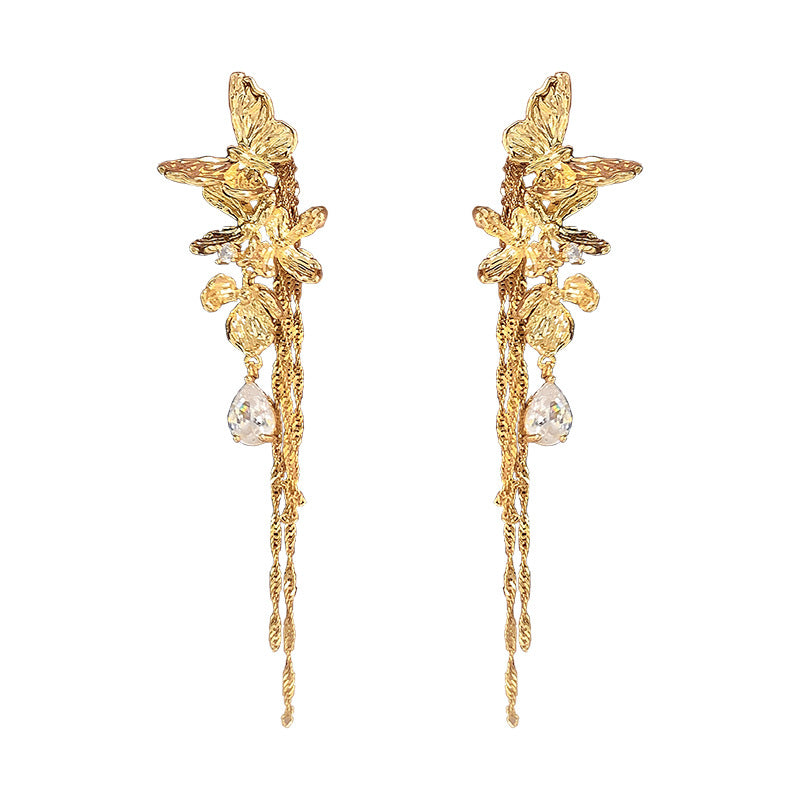 Women's Gold-plated High-grade Fresh Sweet Niche Butterfly Earrings