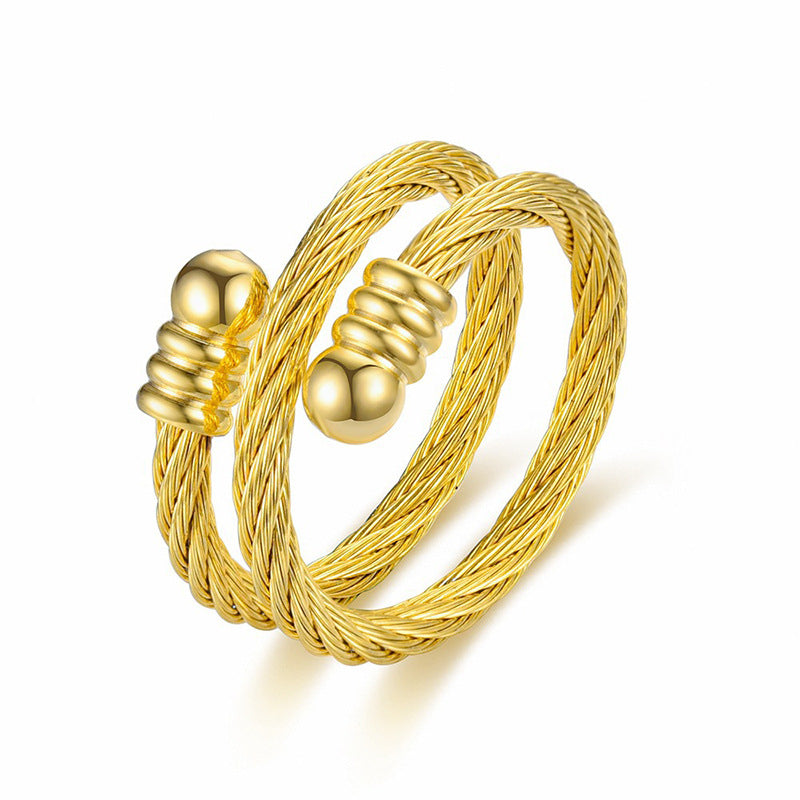 Korean Style Titanium Steel Open-end Adjustable Rings