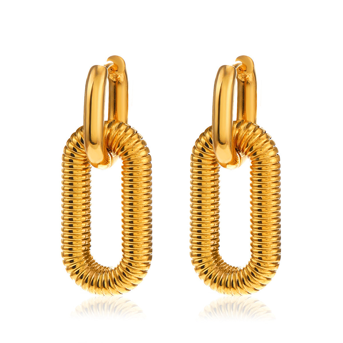 Plated Geometric Ellipse Ear Clip Female Personality Hip Earrings