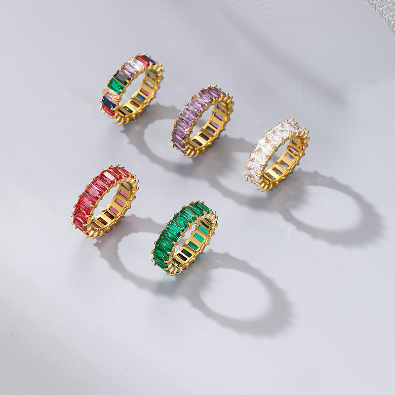 Light Luxury Minority Color Personality Fashion Geometry Rings